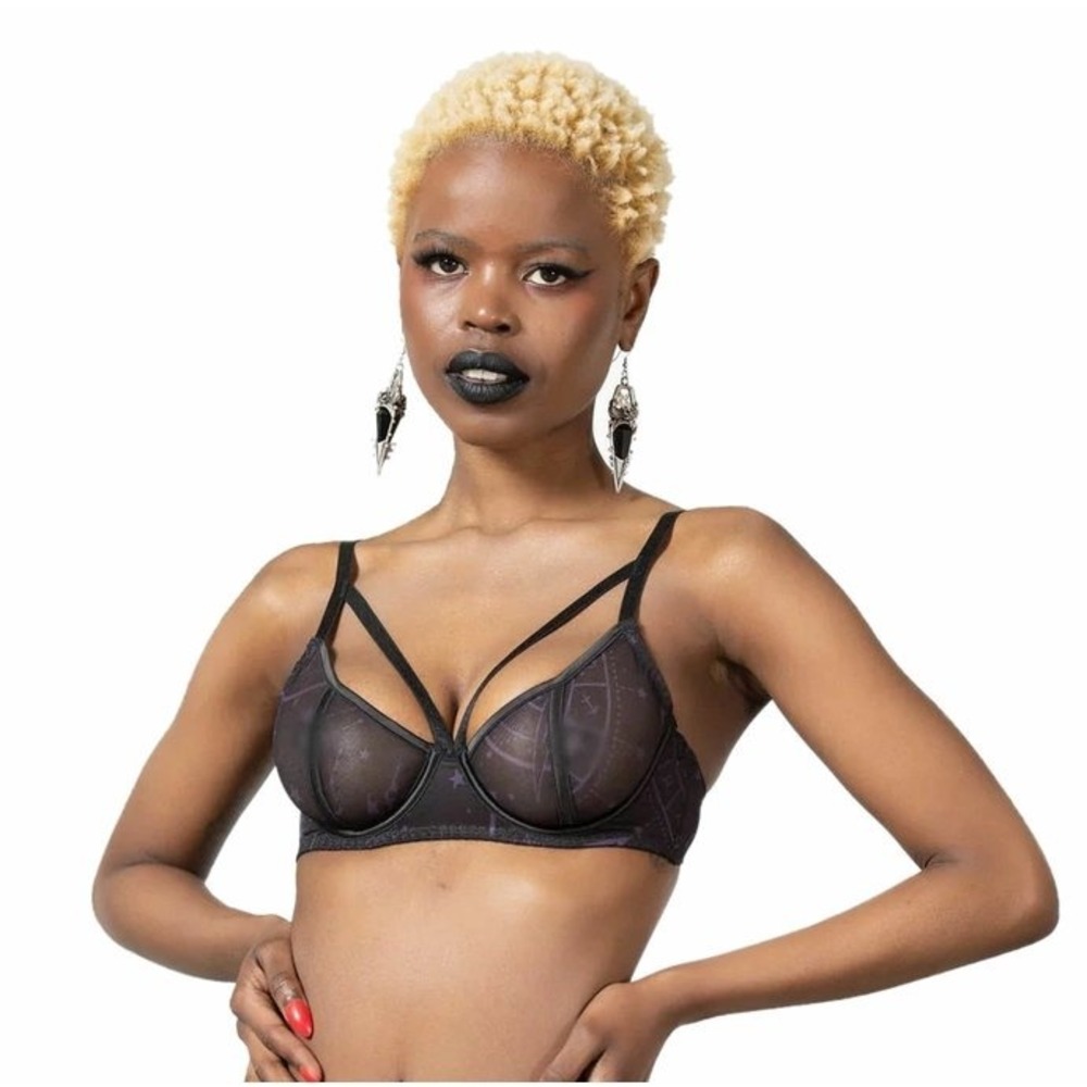 Garnetta strappy bra mesh‎ goth witchy